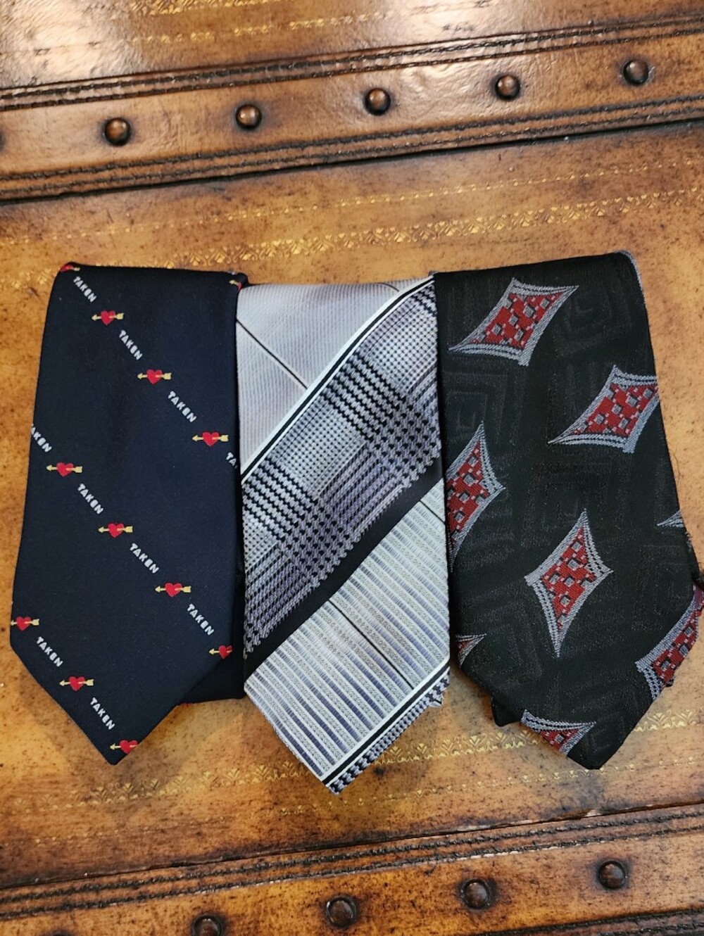 3pc Men’s Tie Lot ALYNN Neckwear STACY ADAMS The Men’s Store Novelty Geometric